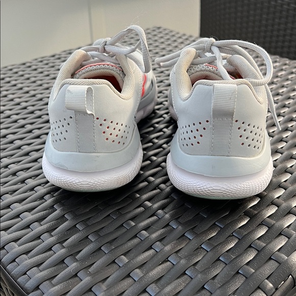 Under Armour Light Gray and Coral Athletic Shoes - Picture 5 of 7